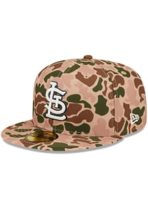 New Era St Louis Cardinals Mens Tan Duck Camo 59FIFTY Fitted Hat