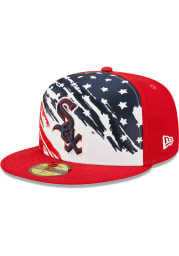 New Era Chicago White Sox Mens Red 2022 4th of July 59FIFTY Fitted Hat