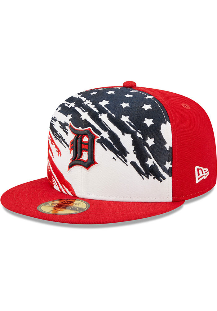 New Era Detroit Tigers Red 2022 4th of July 59FIFTY Fitted Hat, Red, POLYESTER, Size 7 1/4, Rally House