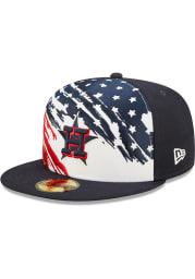 New Era Houston Astros Mens Navy Blue 2022 4th of July 59FIFTY Fitted Hat