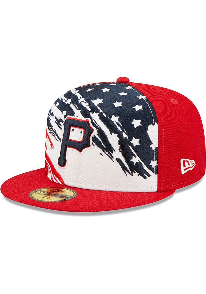 New Era Pittsburgh Pirates Mens Red 2022 4th of July 59FIFTY Fitted Hat