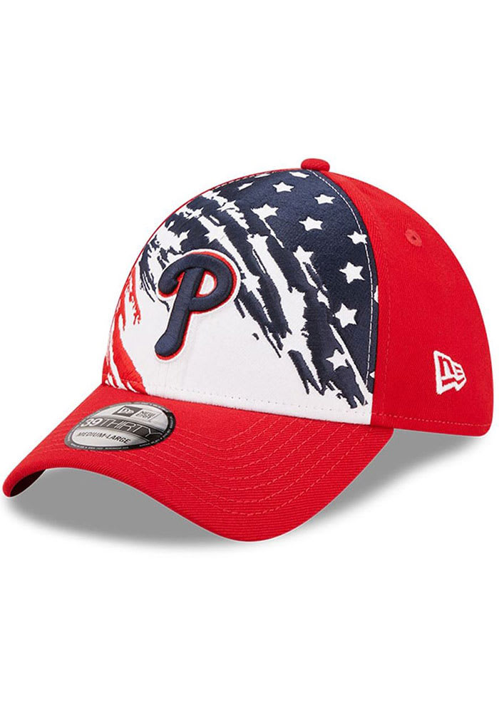 New Era Philadelphia Phillies Mens Red 2022 4th of July 39THIRTY Flex Hat