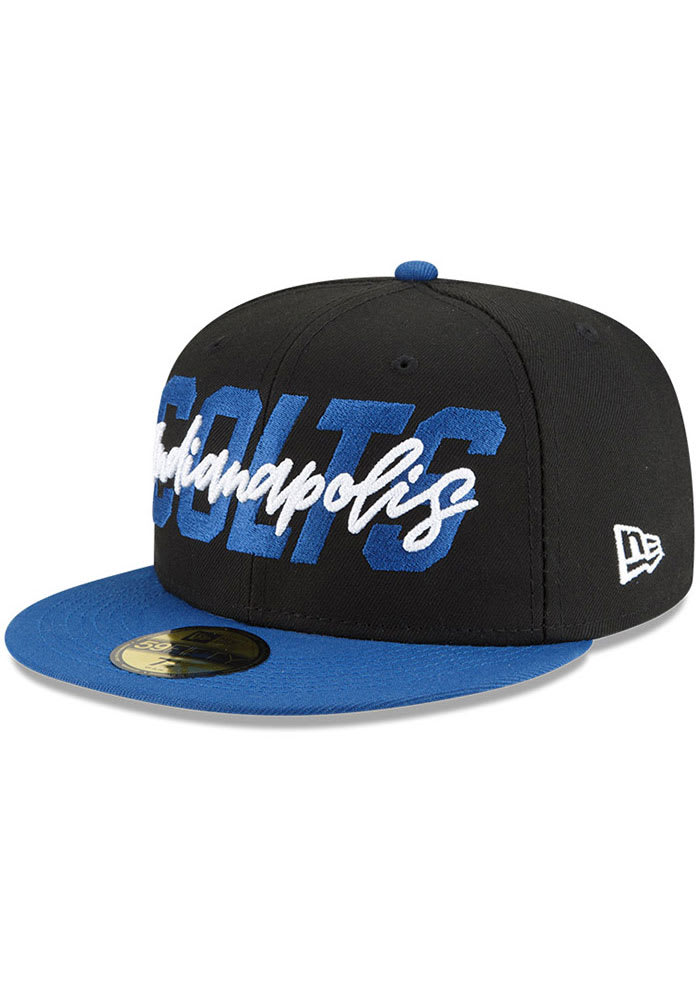 New Era Indianapolis Colts Mens Black 2022 NFL Draft 59FIFTY Fitted Hat