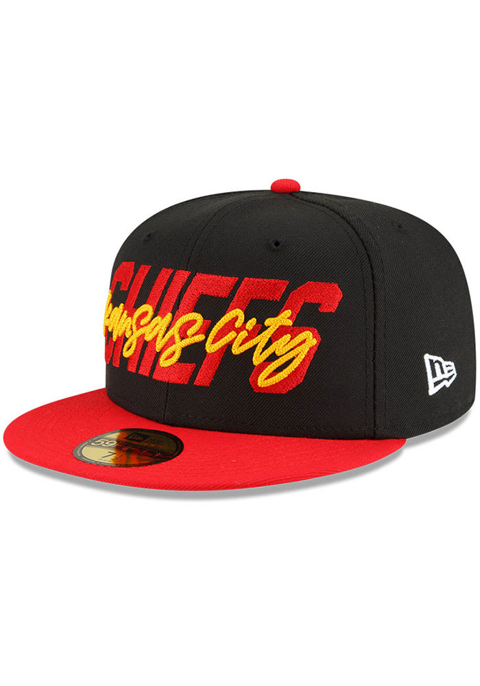 New Era Kansas City Chiefs Mens Black 2022 NFL Draft 59FIFTY Fitted Hat