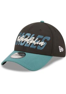 New Era Philadelphia Eagles Mens Black 2022 NFL Draft 39THIRTY Flex Hat