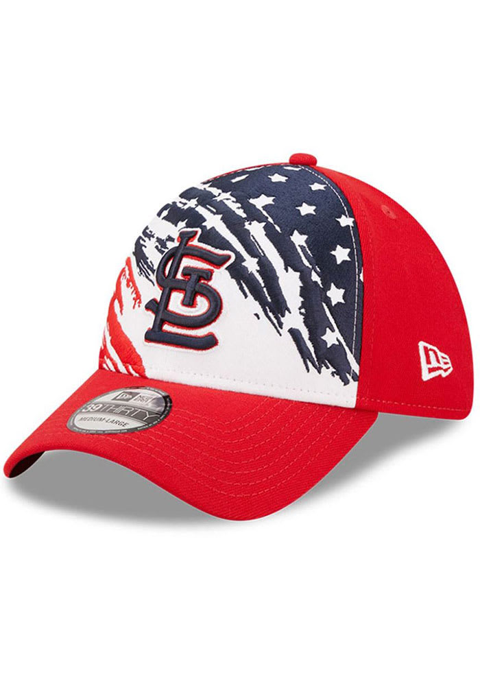 New Era St Louis Cardinals Mens Red 2022 4th of July 39THIRTY Flex Hat
