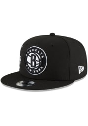New Era Brooklyn Nets Black NBA Backhalf 9FIFTY Mens Snapback Hat