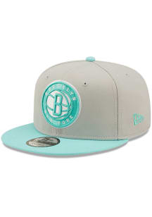 New Era Brooklyn Nets Silver 2T Tonal Pack 9FIFTY Mens Snapback Hat