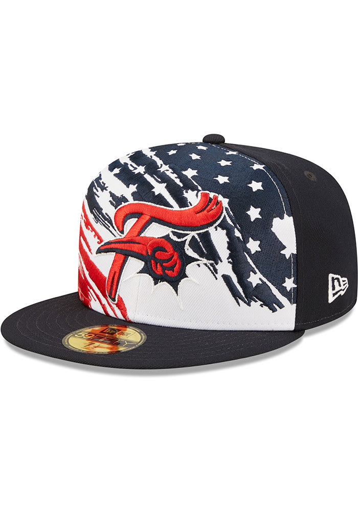 New Era Reading Fightin Phils Navy Blue 2022 4th of July 59FIFTY Fitted Hat, Navy Blue, POLYESTER, Size 7 3/8, Rally House