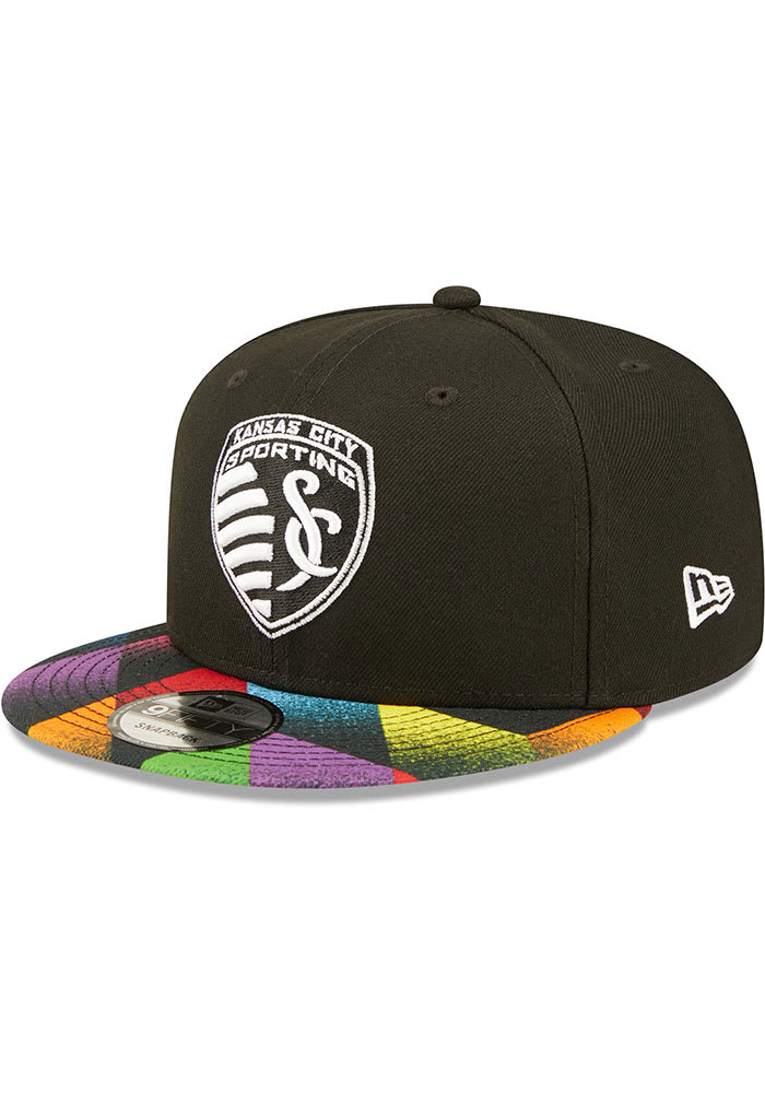 New Era Sporting Kansas City Black MLS 2022 Pride 9FIFTY Mens Snapback Hat