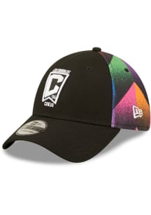 New Era Columbus Crew Mens Black MLS 2022 Pride 39THIRTY Flex Hat