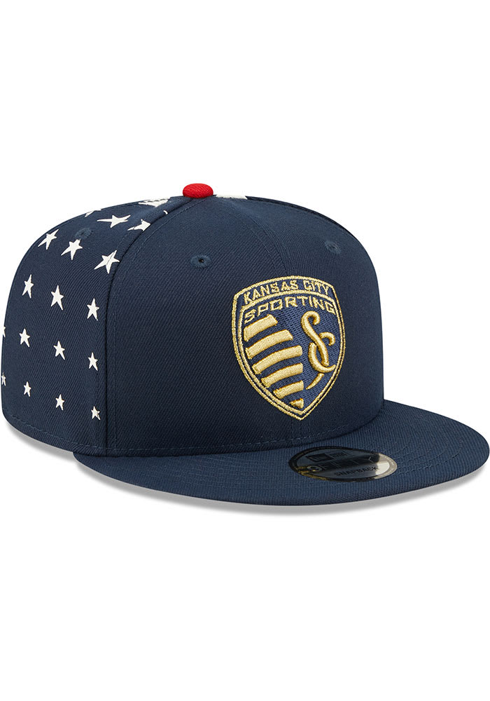New Era Sporting Kansas City Navy Blue MLS 2022 Americana 9FIFTY Mens Snapback Hat