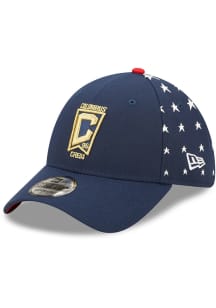 New Era Columbus Crew Mens Navy Blue MLS 2022 Americana 39THIRTY Flex Hat