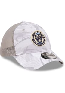 New Era Philadelphia Union Mens Grey MLS 2022 Salute to Service 39THIRTY Flex Hat