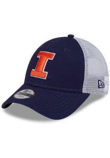 Illinois Fighting Illini New Era Evergreen Trucker JR 9FORTY Youth Adjustable Hat - Navy Blue