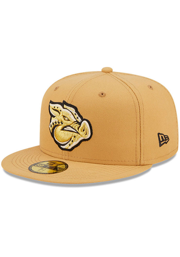 New Era Lehigh Valley Ironpigs Mens Yellow MiLB 2022 Authentic Collection Fitted Hat