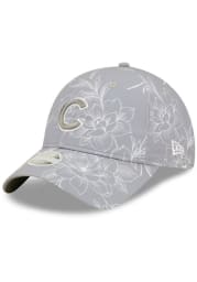 New Era Chicago Cubs Grey Womens Botanic 9TWENTY Womens Adjustable Hat