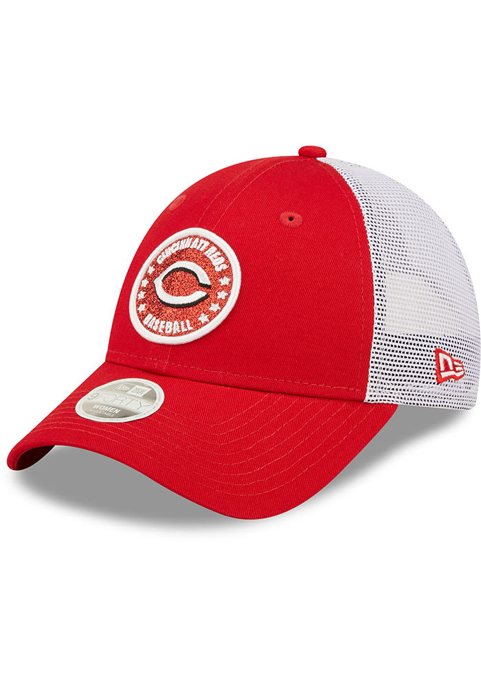 New Era Cincinnati Reds Red Womens Glitter Circle 9FORTY Womens Adjustable Hat