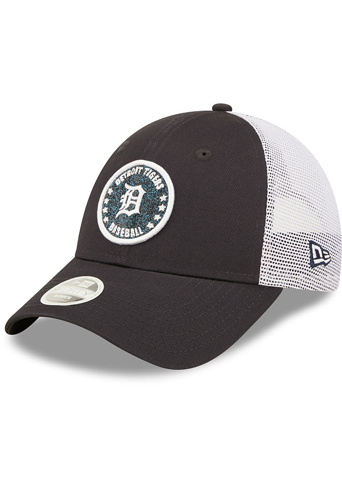 New Era Detroit Tigers Navy Blue Womens Glitter Circle 9FORTY Womens Adjustable Hat
