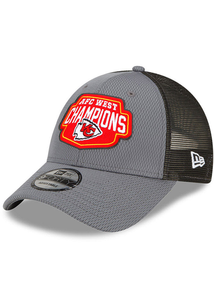 New Era Kansas City Chiefs 2021 Division Champs LR 9FORTY Adjustable Hat - Grey