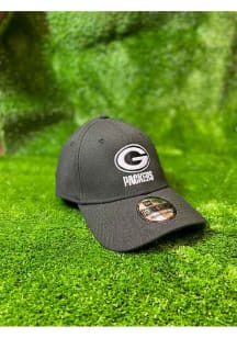 New Era Green Bay Packers Mens Black Team Classic 39THIRTY Flex Hat