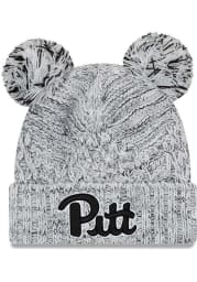 New Era Pitt Panthers White Pom Duel Womens Knit Hat