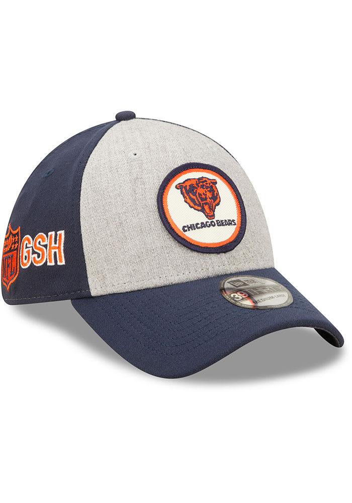 New Era Chicago Bears Mens Grey Retro 2022 Sideline 39THIRTY Flex Hat