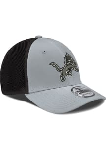 New Era Detroit Lions Mens Grey 2T Neo 39THIRTY Flex Hat