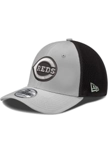 New Era Cincinnati Reds Mens Grey 2T Neo 39THIRTY Flex Hat