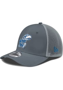 New Era Kansas Jayhawks Mens Grey 2T Neo 39THIRTY Flex Hat