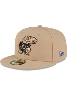 New Era Kansas Jayhawks Mens Tan 2T 59FIFTY Fitted Hat