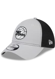 New Era Philadelphia 76ers Mens Grey 2T Neo 39THIRTY Flex Hat