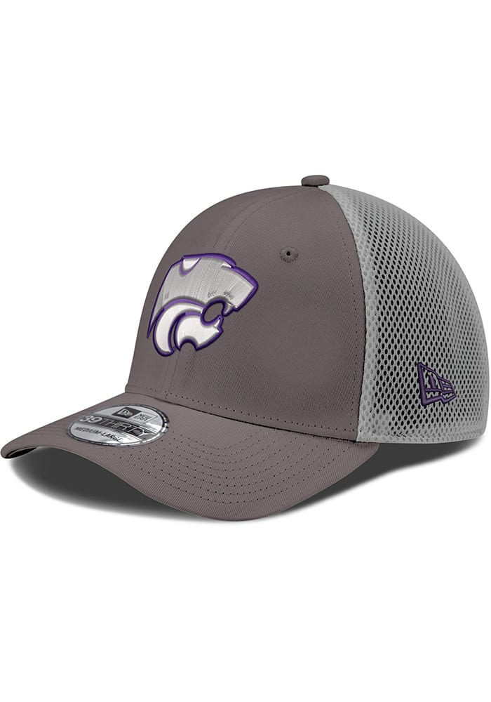 New Era K-State Wildcats Mens Grey 2T Neo 39THIRTY Flex Hat