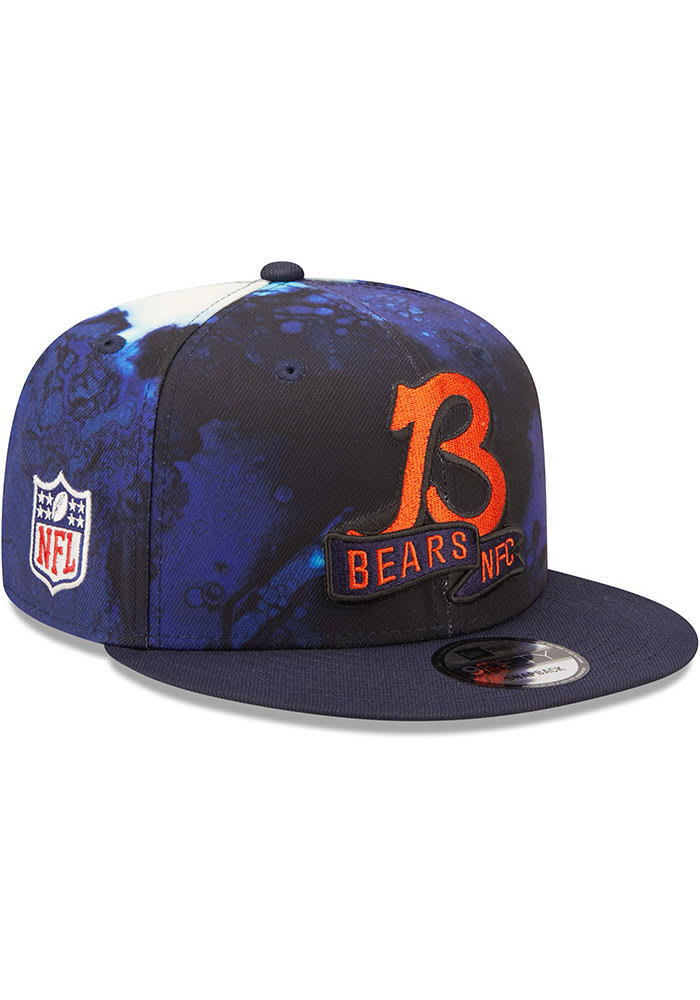 New Era Chicago Bears Blue Ink Dye 2022 Sideline 9FIFTY Mens Snapback Hat