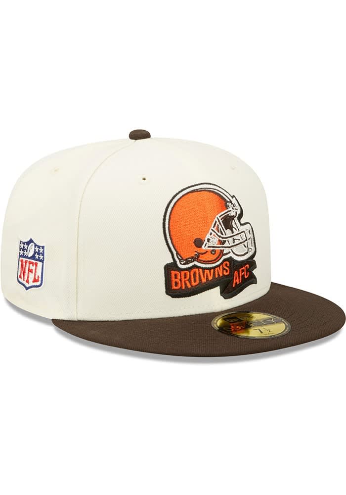 Men's New Era White/Black Cleveland Browns 2022 NFL Crucial Catch 39THIRTY  Coaches Flex Hat