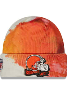 New Era Cleveland Browns Orange 2022 Ink Dye Cuff Mens Knit Hat