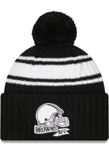New Era Cleveland Browns Black 2022 BW Sideline Sport Mens Knit Hat