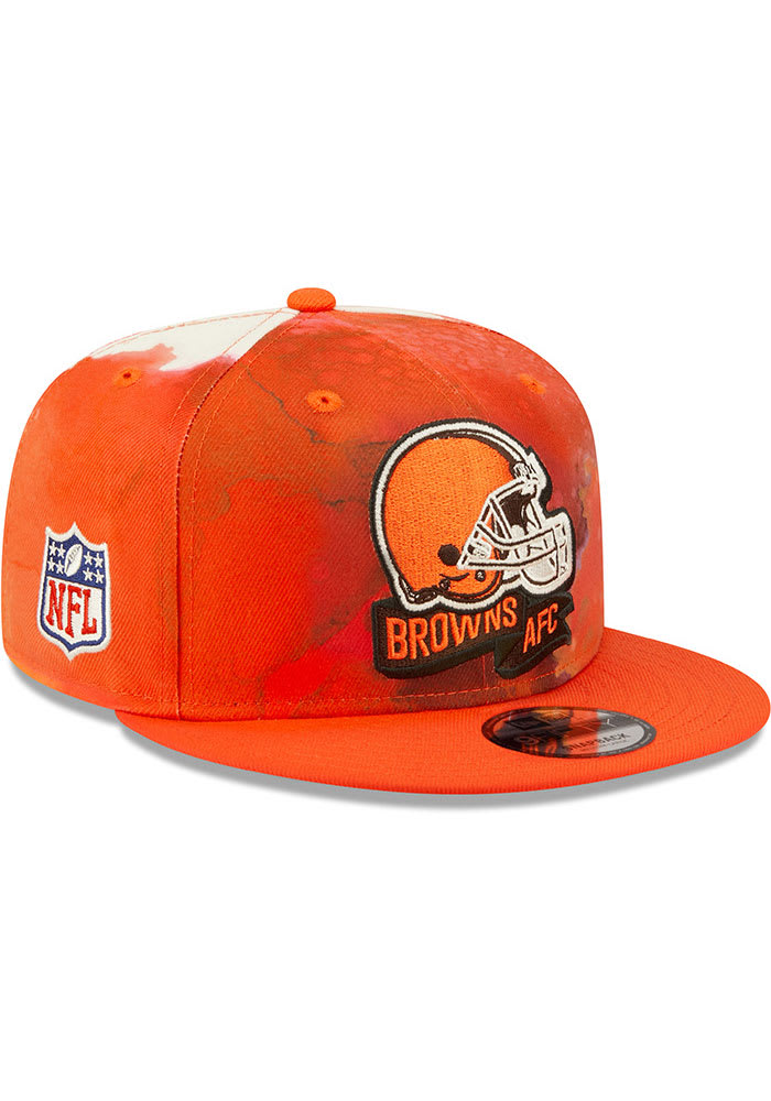 New Era Cleveland Browns Brown Ink Dye 2022 Sideline 9FIFTY Mens Snapback Hat