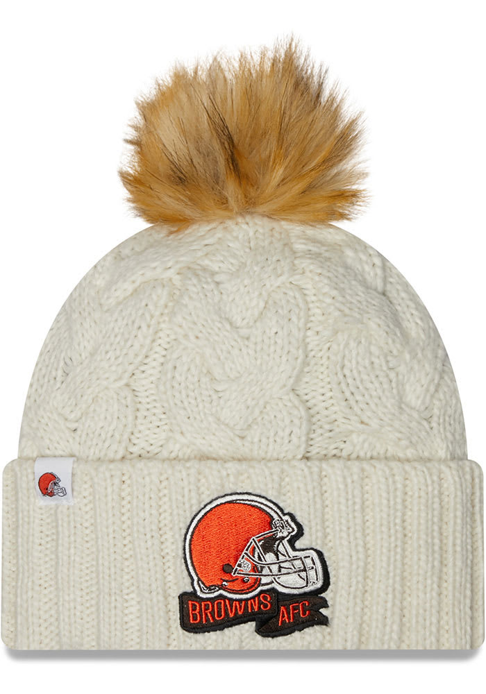 New Era Youth Cleveland Browns 2021 Sideline Sport Pom Cuffed Knit