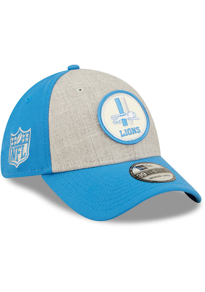 New Era Detroit Lions Mens Grey Retro 2022 Sideline 39THIRTY Flex Hat