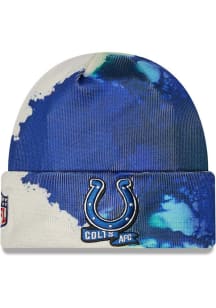 New Era Indianapolis Colts Blue 2022 Ink Dye Cuff Mens Knit Hat