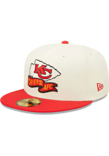 New Era Kansas City Chiefs Mens Ivory 2022 Sideline 59FIFTY Fitted Hat