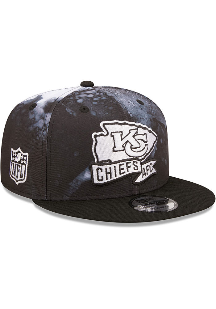 New Era Kansas City Chiefs Black Ink Dye 2022 Sideline BW 9FIFTY Mens Snapback Hat