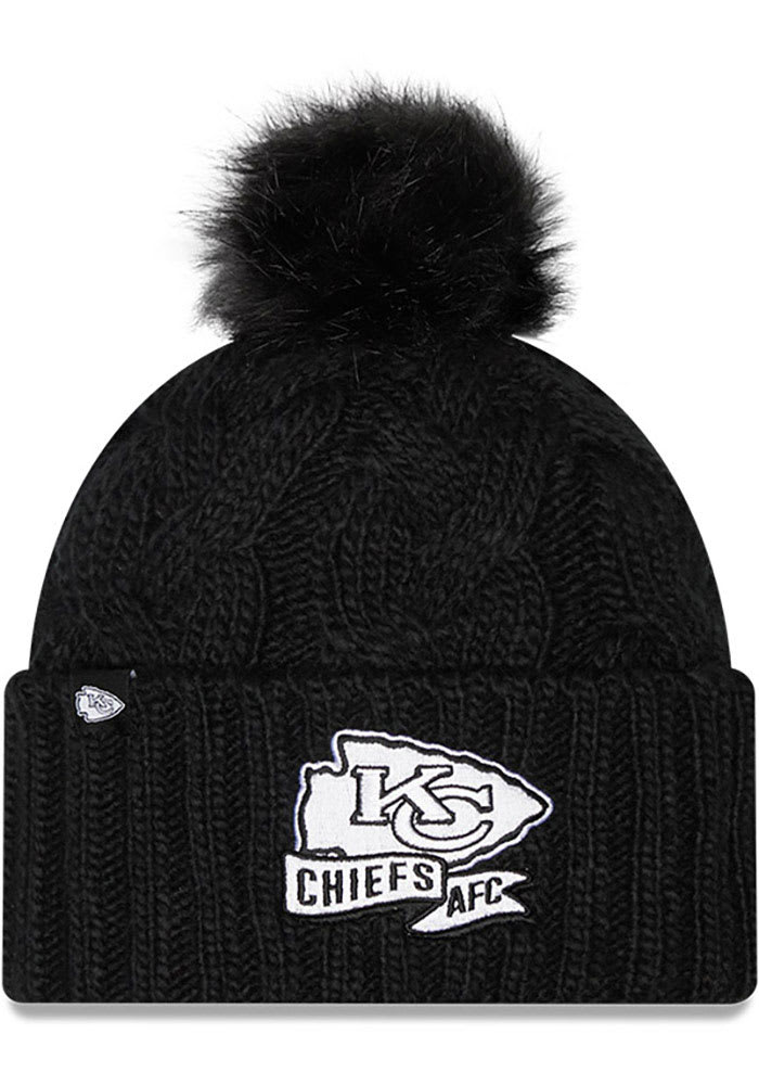 New Era Kansas City Chiefs Black 2022 Sideline BW Sport Womens Knit Hat