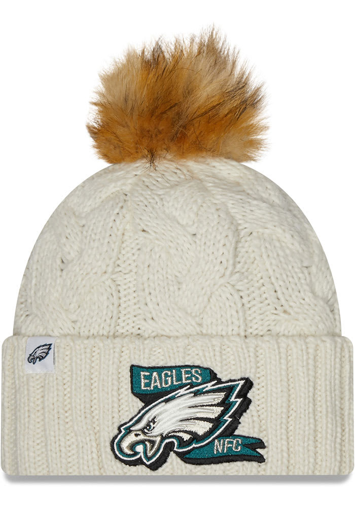 New Era Philadelphia Eagles Ivory 2022 Sideline Sport Womens Knit Hat