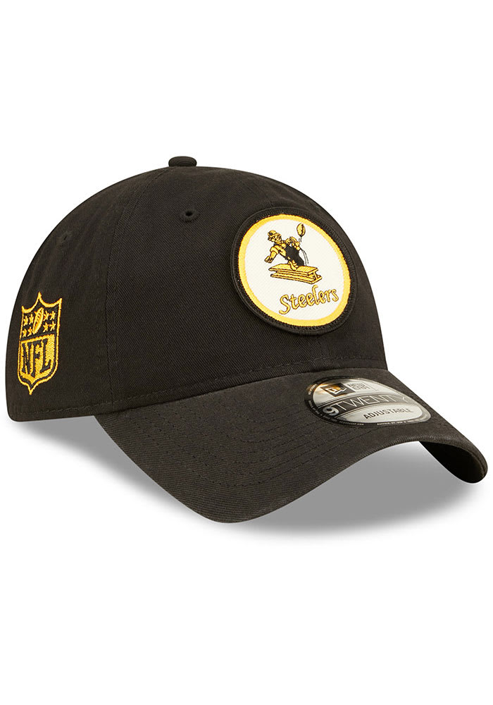 New Era Pittsburgh Steelers Retro 2022 Sideline 9TWENTY Adjustable Hat - Black