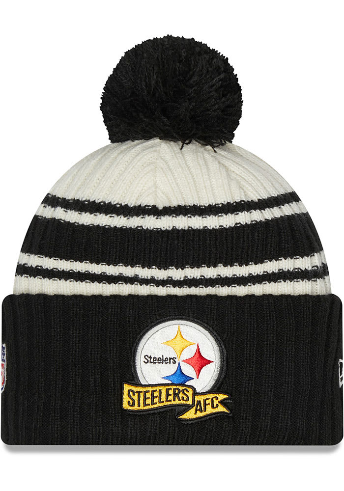 New Era Pittsburgh Steelers Ivory JR 2022 Sideline Sport Youth Knit Hat