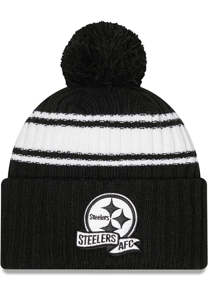 New Era Pittsburgh Steelers Black 2022 BW Sideline Sport Mens Knit Hat