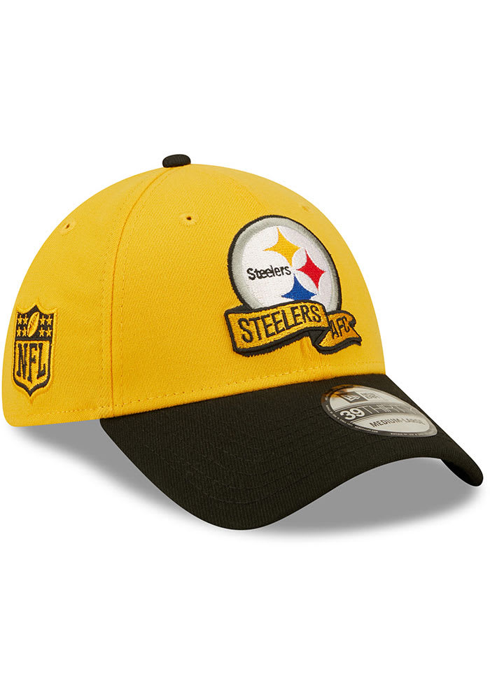 New Era Pittsburgh Steelers Mens Black Alt 2022 Sideline 39THIRTY Flex Hat