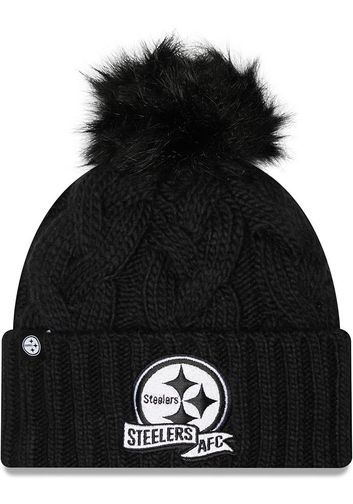 New Era Pittsburgh Steelers Black 2022 Sideline BW Sport Womens Knit Hat